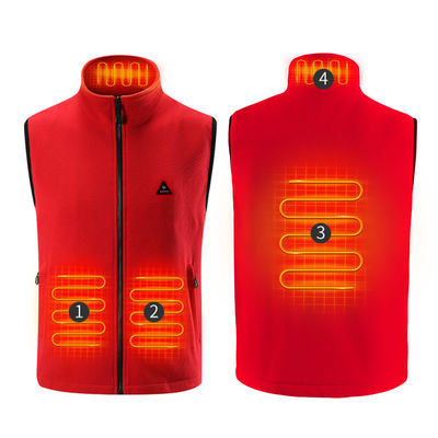 Kırmızı Şarjlı Isıtmalı Jile Kış Outdoor Isıtmalı Elektrikli Termal Yelek