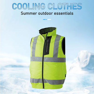 Floresan Yansıtıcı Fan Soğutma Yeleği Çift Fan Hi Vis Gömlek