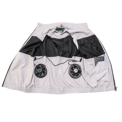 Açık Gri Siyah Soğutma Fanı Yeleği S/M/L/XL/XXL/XXXL Opsiyonel 6700mAh Pil ile
