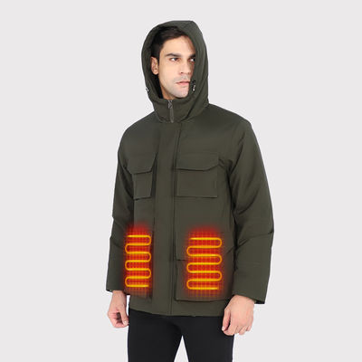 Fleece Erkek Isıtmalı Ceket Tekrar Yüklenebilir Yürüyüş için Elektrikli Isıtmalı Giysiler